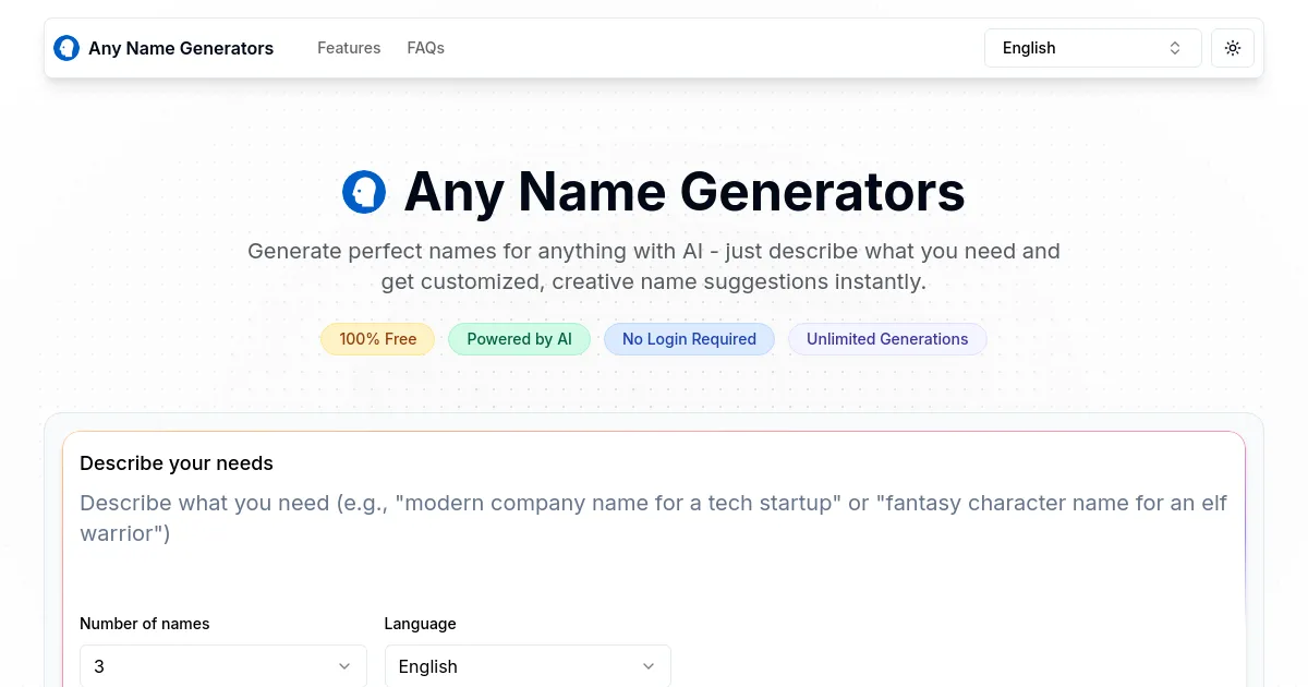 Any Name Generators image