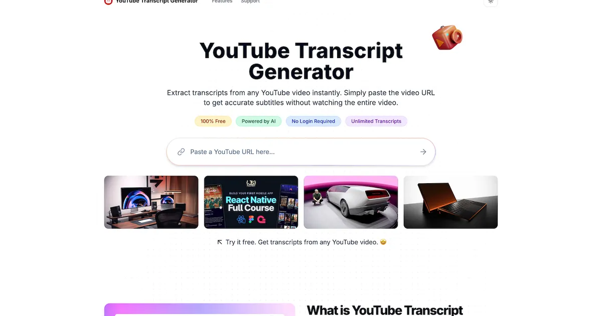 YouTube Transcript Generator image