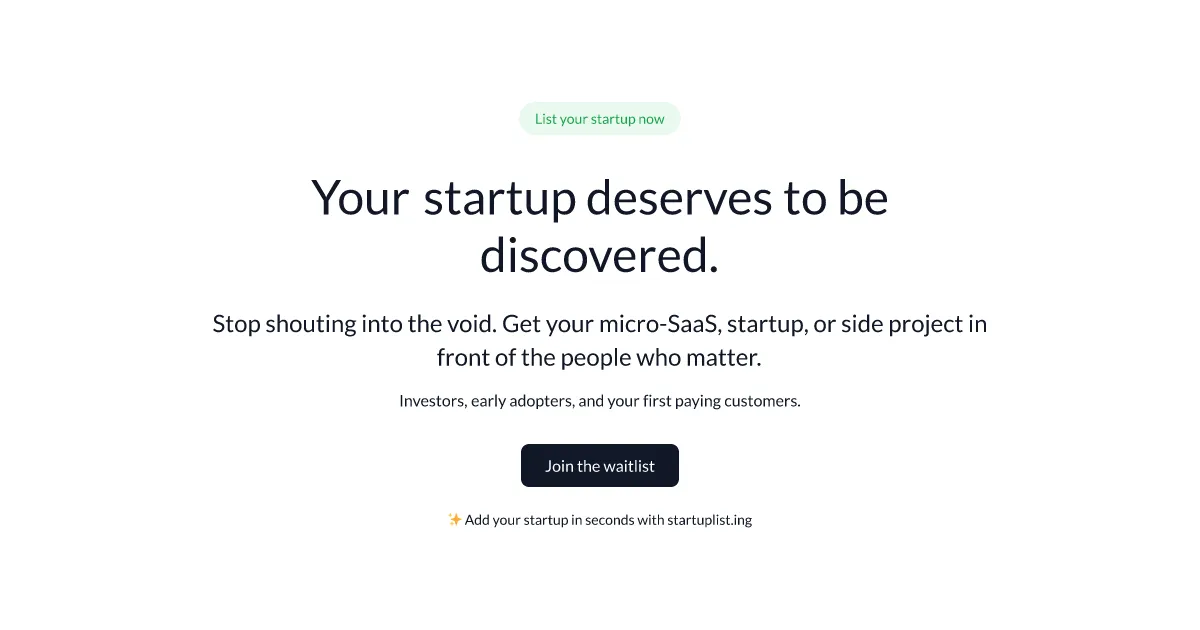 Startup Listing image