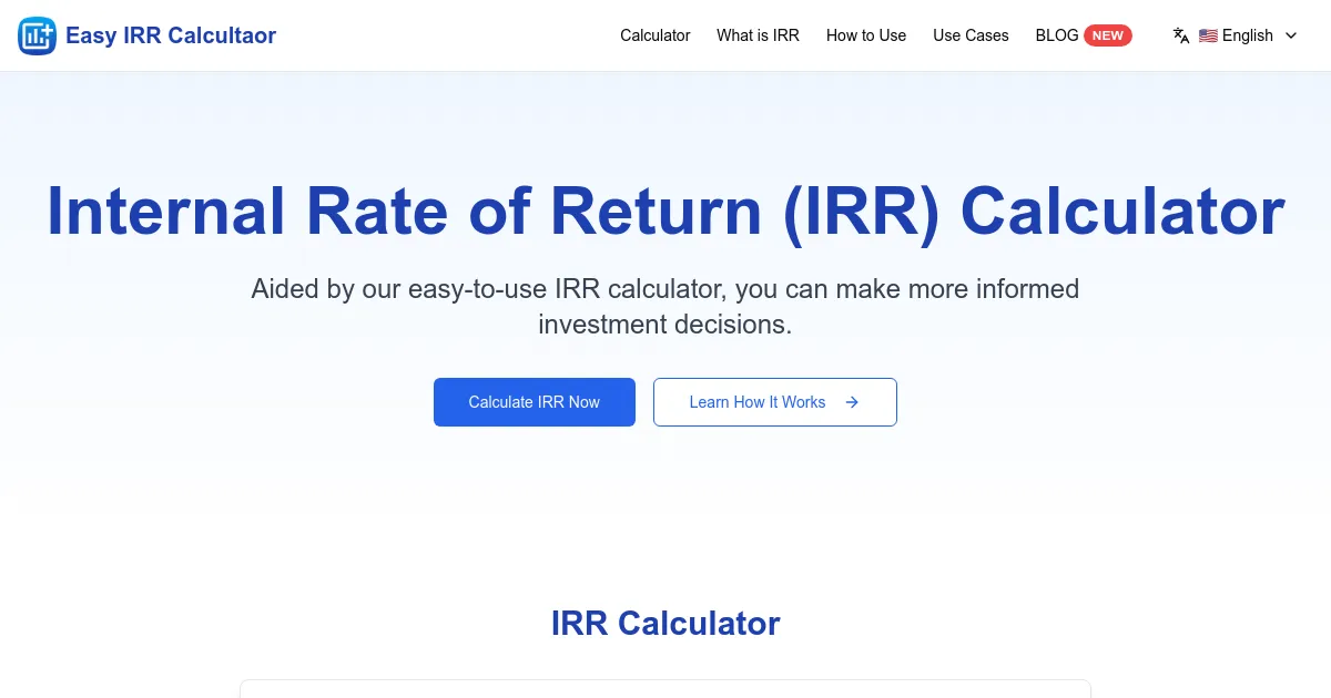 Easy IRR Calculator image