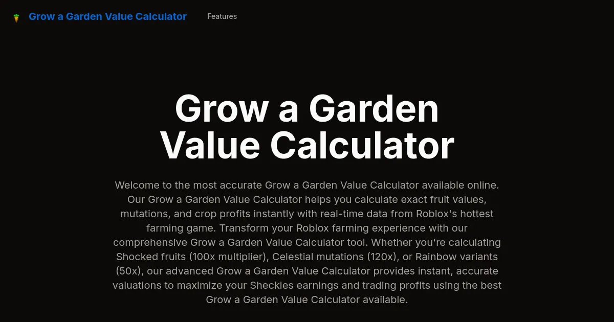 Grow a Garden Value image