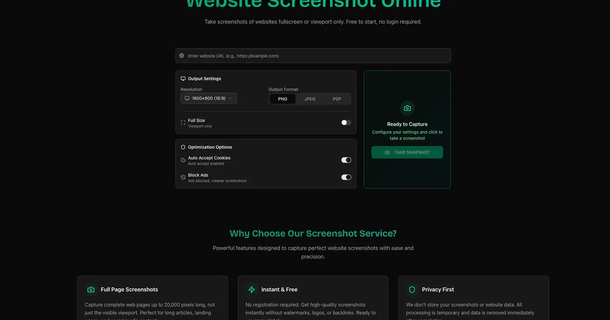 Website Screenshot image