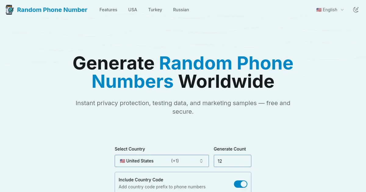 Random Phone Numbers image