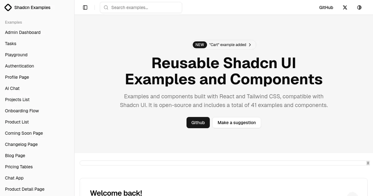 Shadcn Examples image