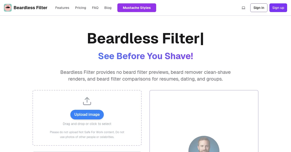 Beardless Filter image