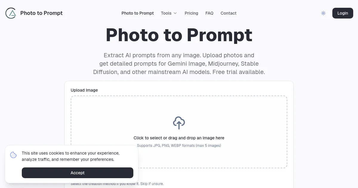 Photo to Prompt image