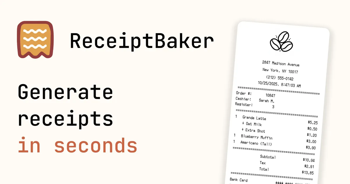 Receipt Baker image