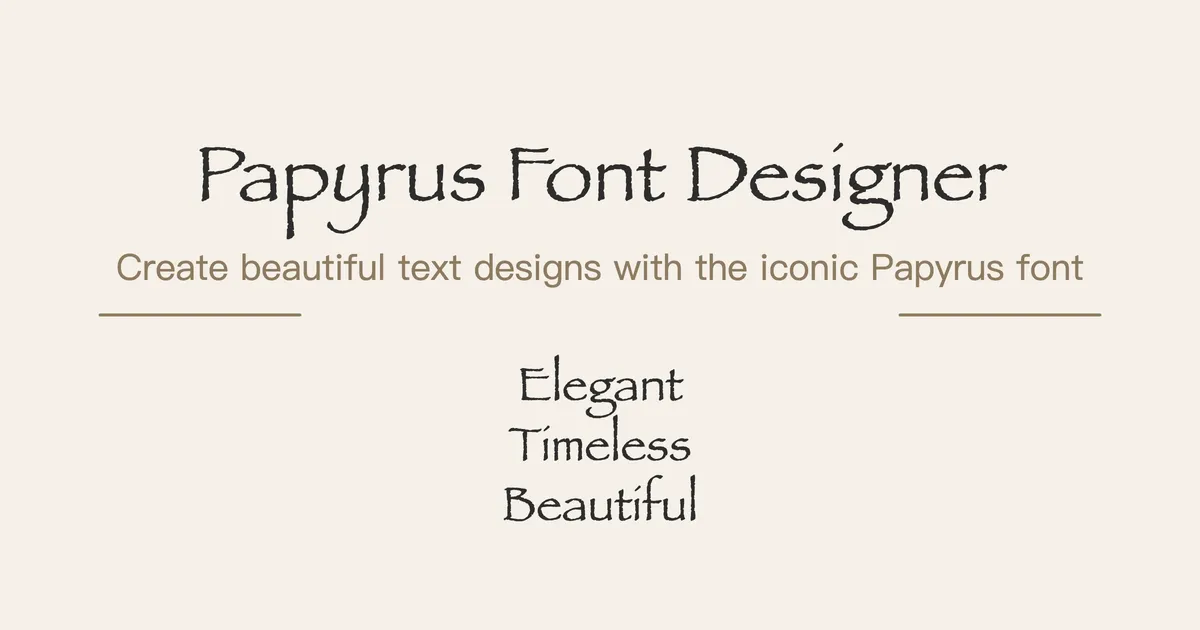 Papyrus Font Design image