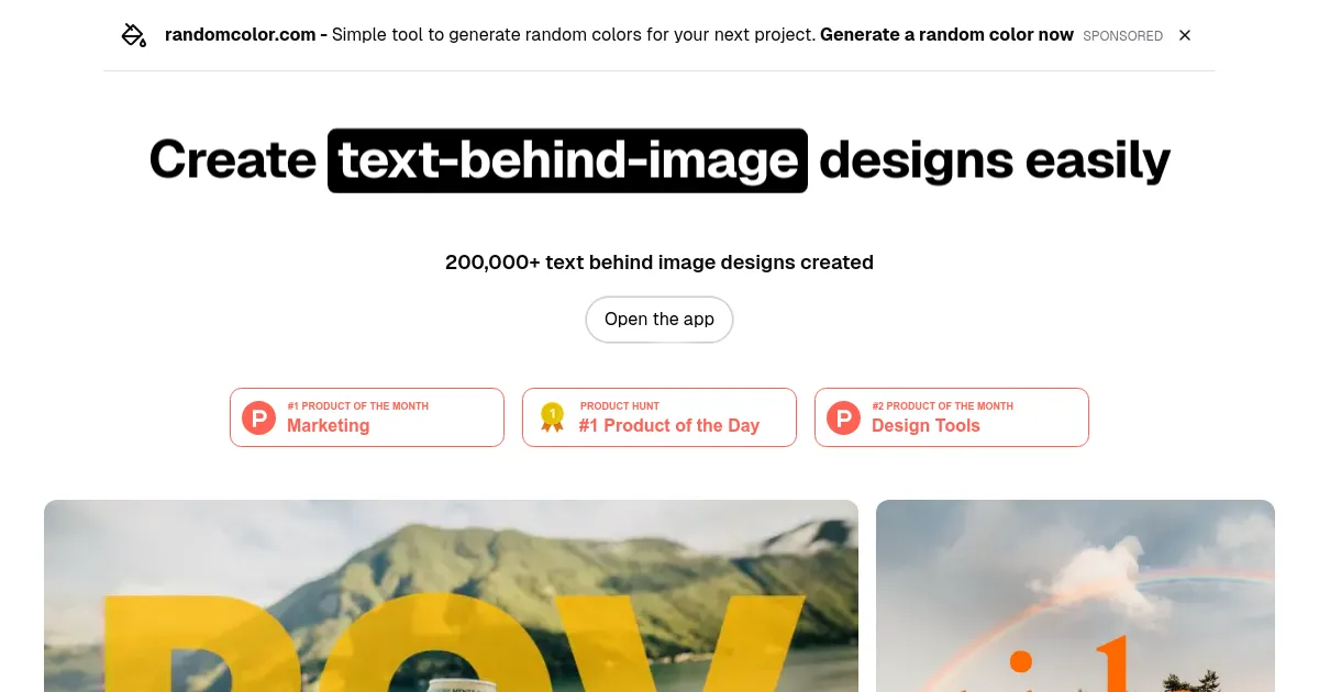 Text Behind Image image